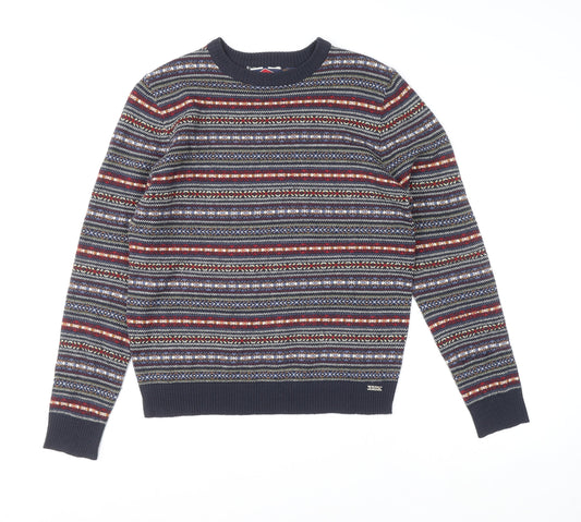 Lee Cooper Men's Multicoloured Fair Isle Acrylic Jumper Size S