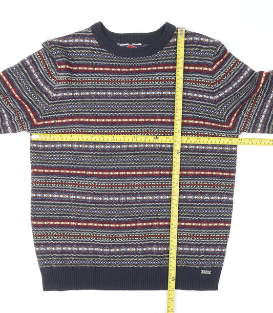 Lee Cooper Men's Multicoloured Fair Isle Acrylic Jumper Size S