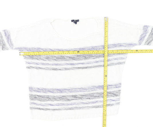 Gap Women's White Striped Cotton Knit Jumper Size S