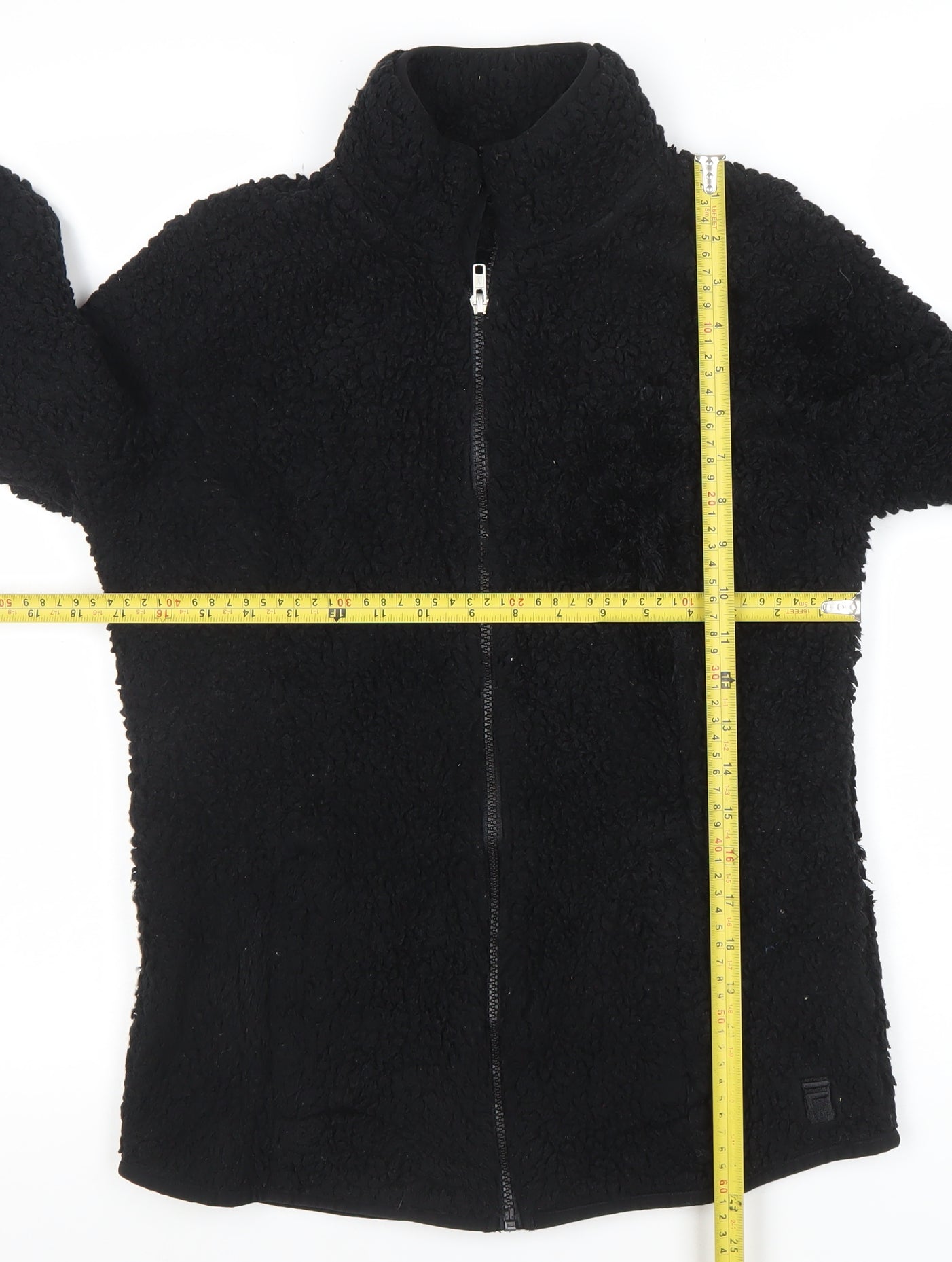 FILA Womens Black Fleece Full Zip Jacket Size M
