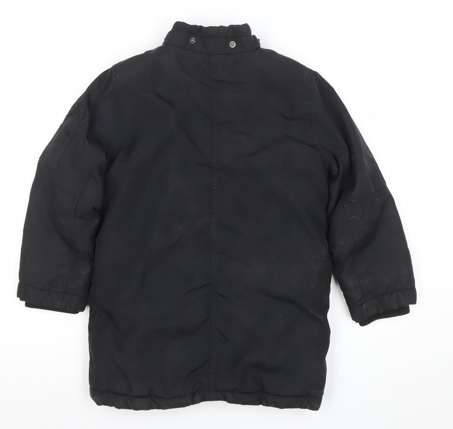 H&M Boys Black Mid-Length Puffer Jacket Coat 6 Years Winter Lined