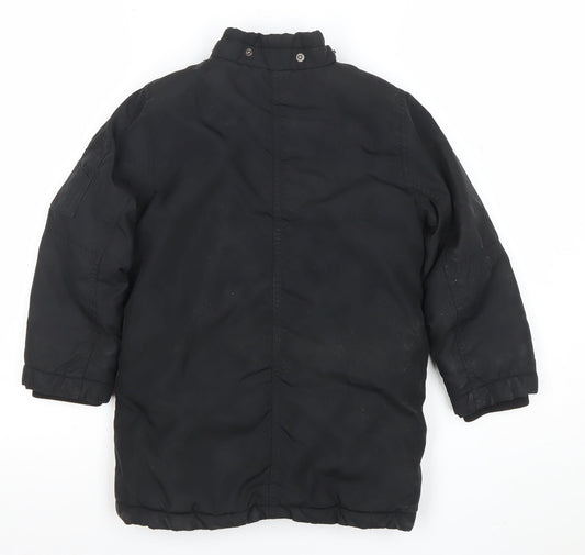 H&M Boys Black Mid-Length Puffer Jacket Coat 6 Years Winter Lined