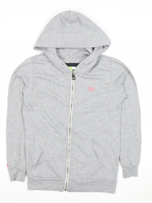 Getting Dirty Women’s Grey Full Zip Hoodie Size M Cotton Blend