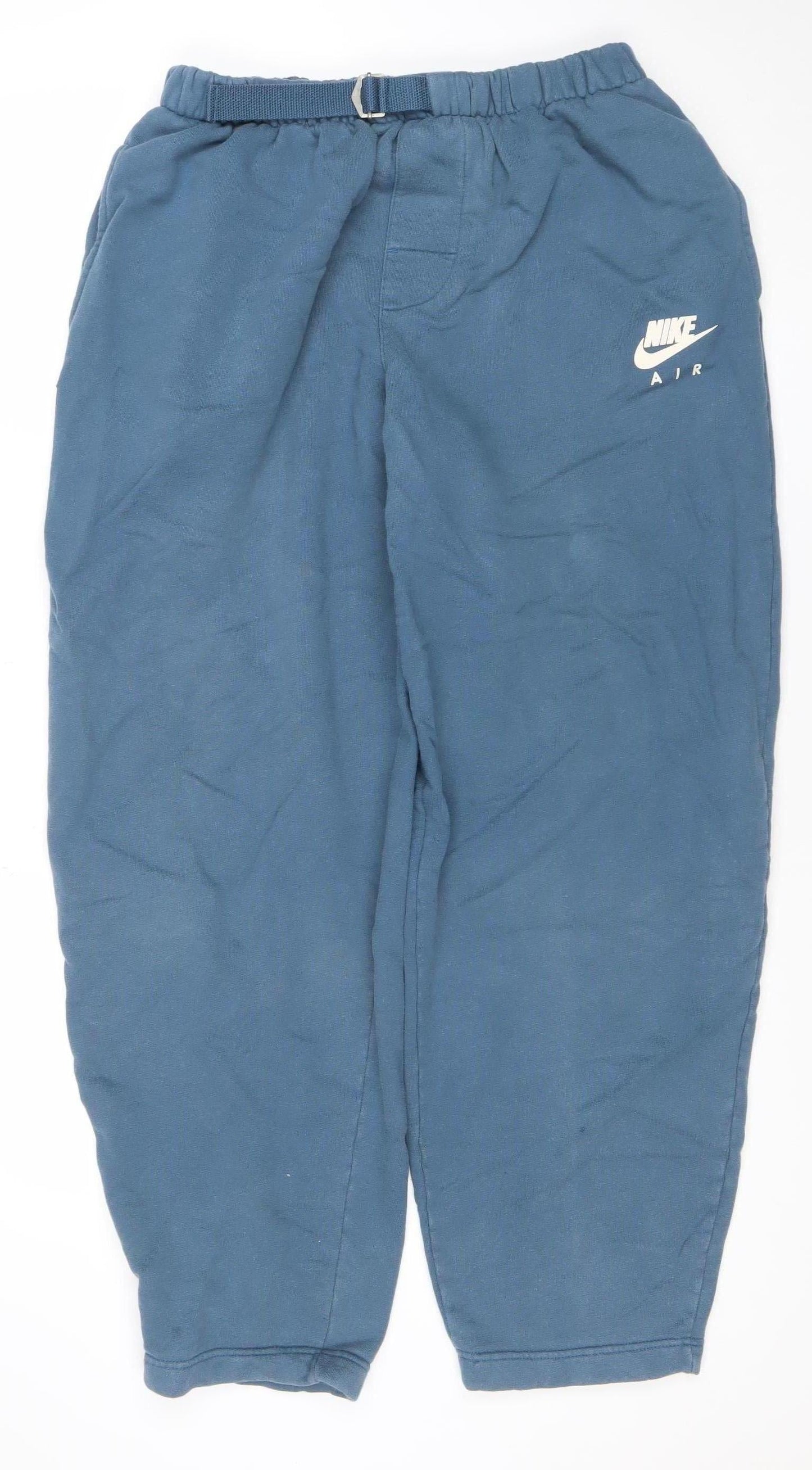 Nike Air Men's Blue Terry Sweatpants M Elastic Waist Vintage Style