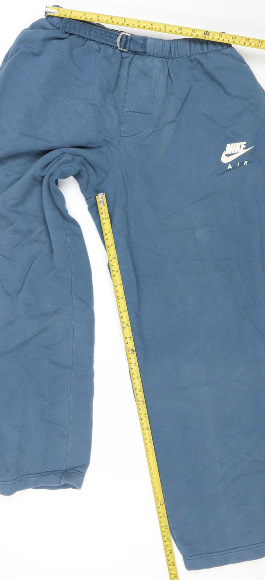Nike Air Men's Blue Terry Sweatpants M Elastic Waist Vintage Style
