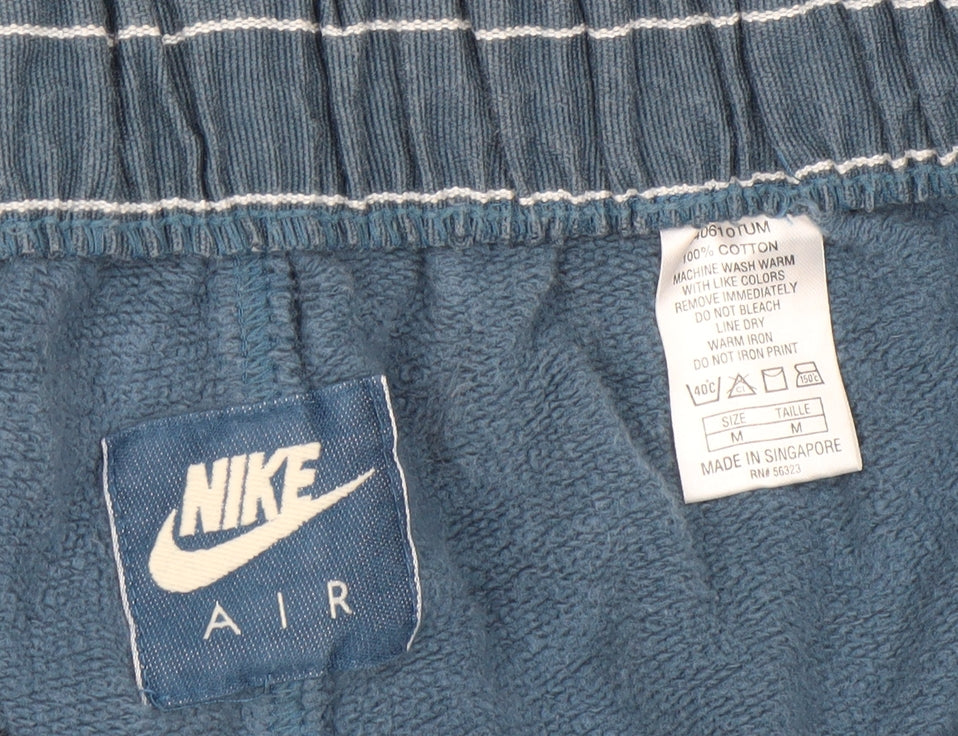 Nike Air Men's Blue Terry Sweatpants M Elastic Waist Vintage Style