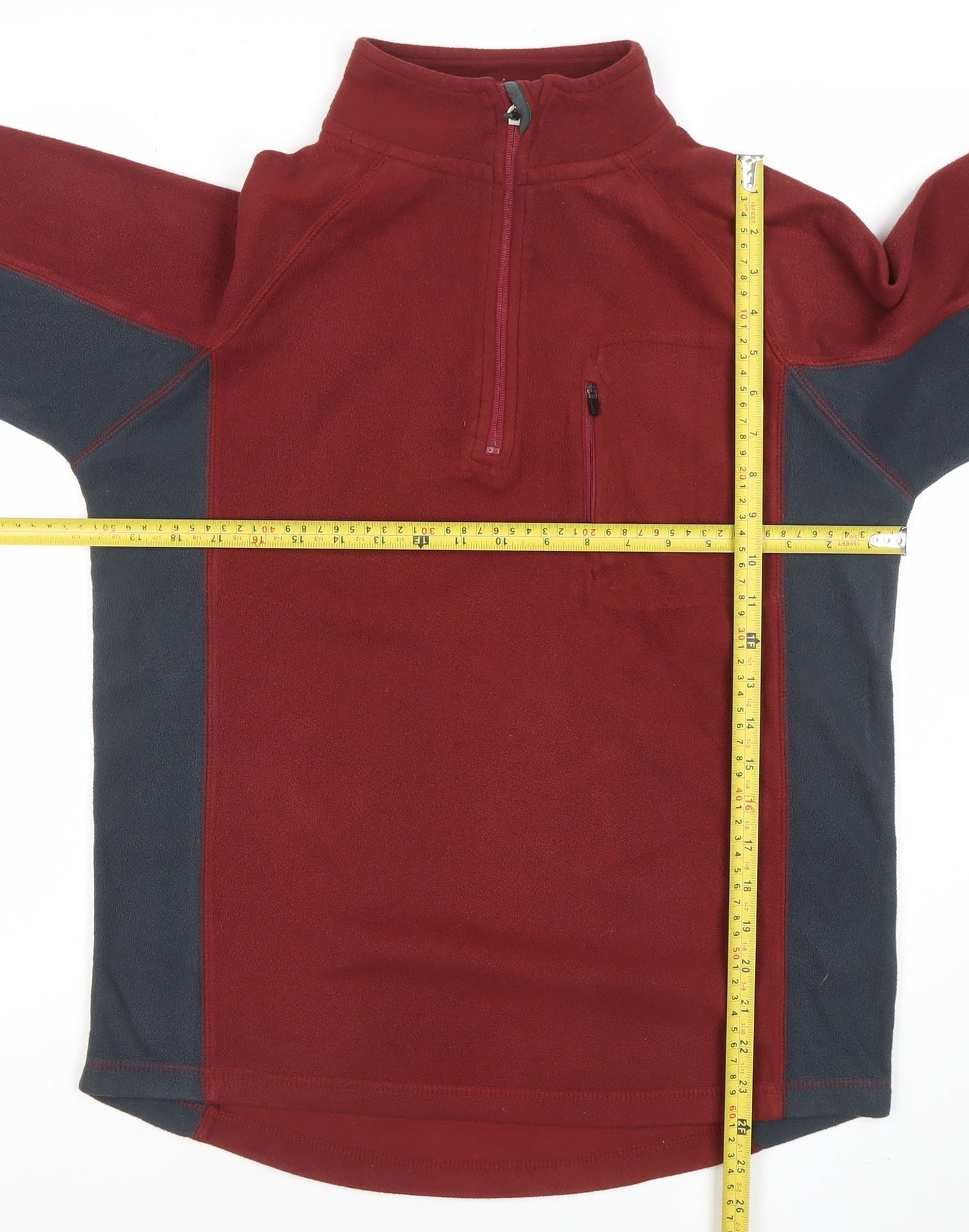 Peter Storm Mens Red XS Thermal Fleece 1/4 Zip Pullover Sweatshirt