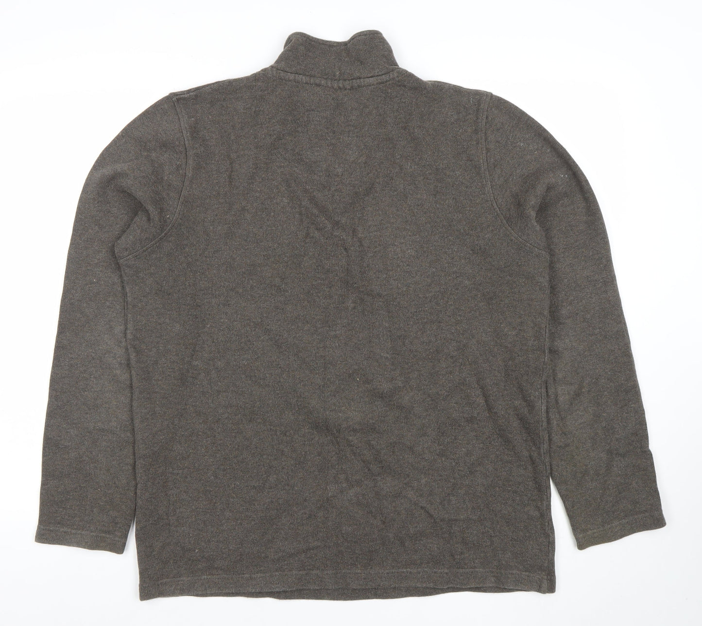 Austin Reed Men's Brown 1/4 Zip Cotton Sweater Medium