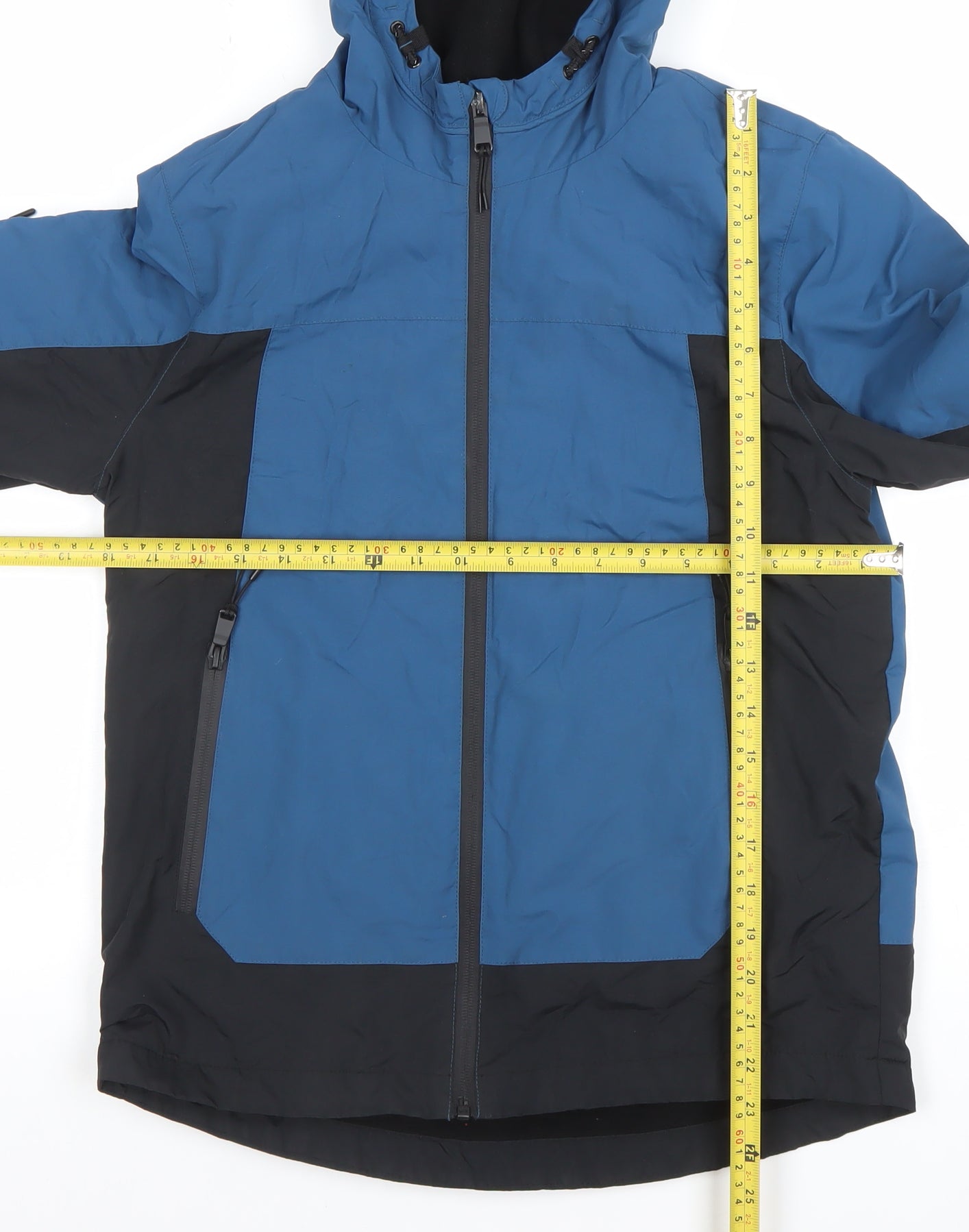 Marks and Spencer Boys Blue Hooded Puffer Jacket 11-12 Years Water Resistant