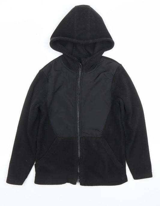 Mountain Warehouse Boys Black Hooded Fleece Jacket 9-10 Years