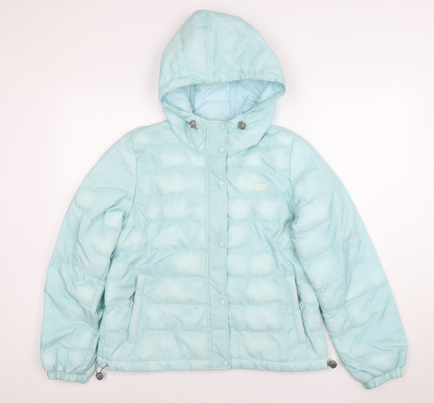 Levi's Women's Blue Hooded Puffer Jacket Size S Winter Zip Coat
