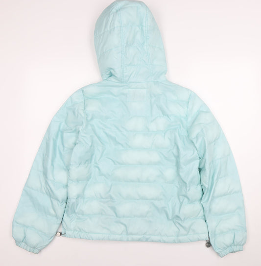 Levi's Women's Blue Hooded Puffer Jacket Size S Winter Zip Coat
