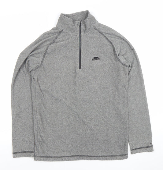 Trespass Men's Grey 1/2 Zip High Neck Lightweight Sweatshirt Size S