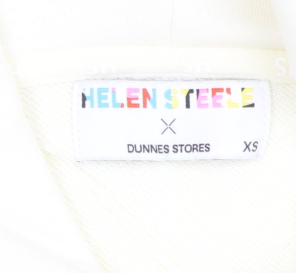 Helen Steele x Dunnes Stores Women Ivory Sleeveless Hoodie XS Cotton Blend