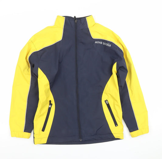 Canada Sportswear Boys Blue Yellow Full Zip Lined Jacket M