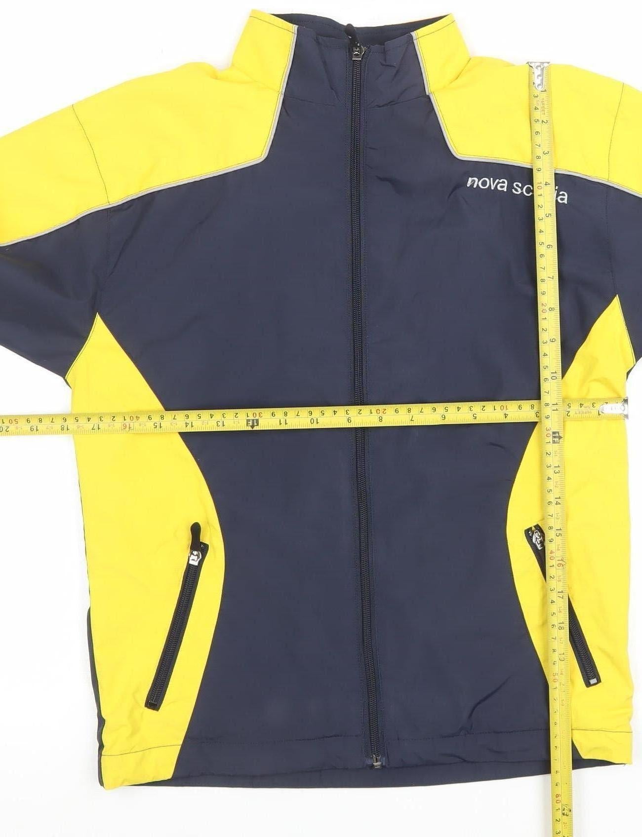 Canada Sportswear Boys Blue Yellow Full Zip Lined Jacket M