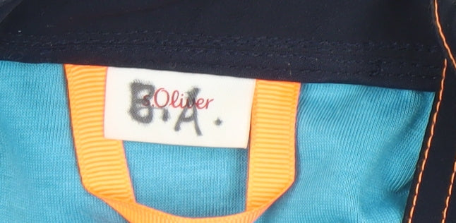 s.Oliver Boys Blue Hooded Soft Shell Jacket 8 Years Lined Water Resistant