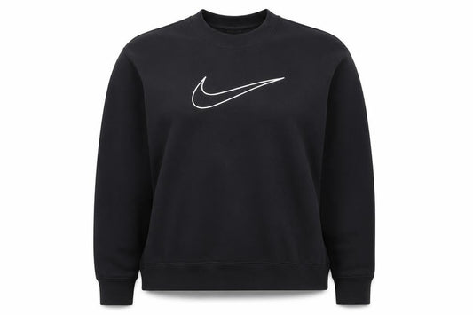 Nike Womens Black Small Pullover Sweatshirt Dri-Fit Logo Crew Neck