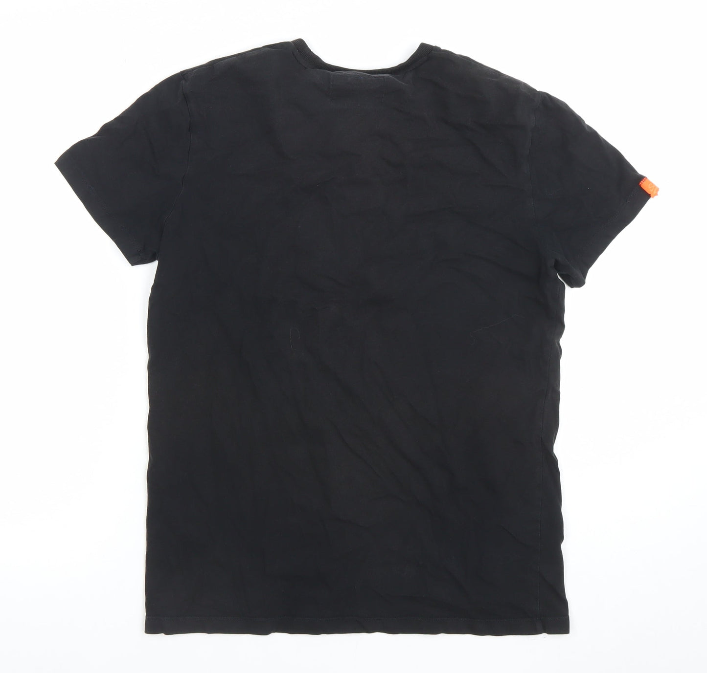 Superdry Men's Black Orange Label Crew Neck Slim Fit T-Shirt Size S
