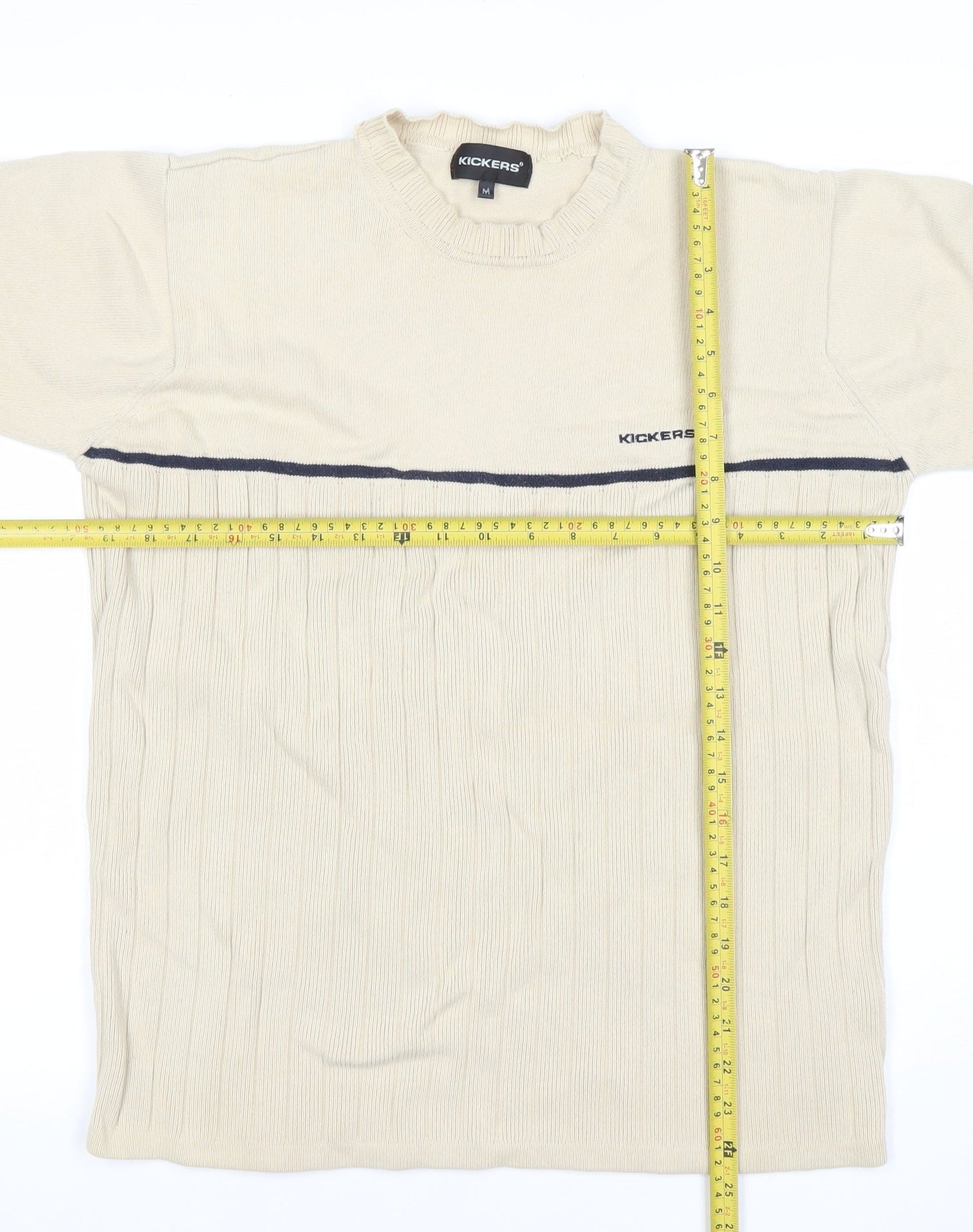 Kickers Men Beige Cotton Crew Neck Pullover Jumper M