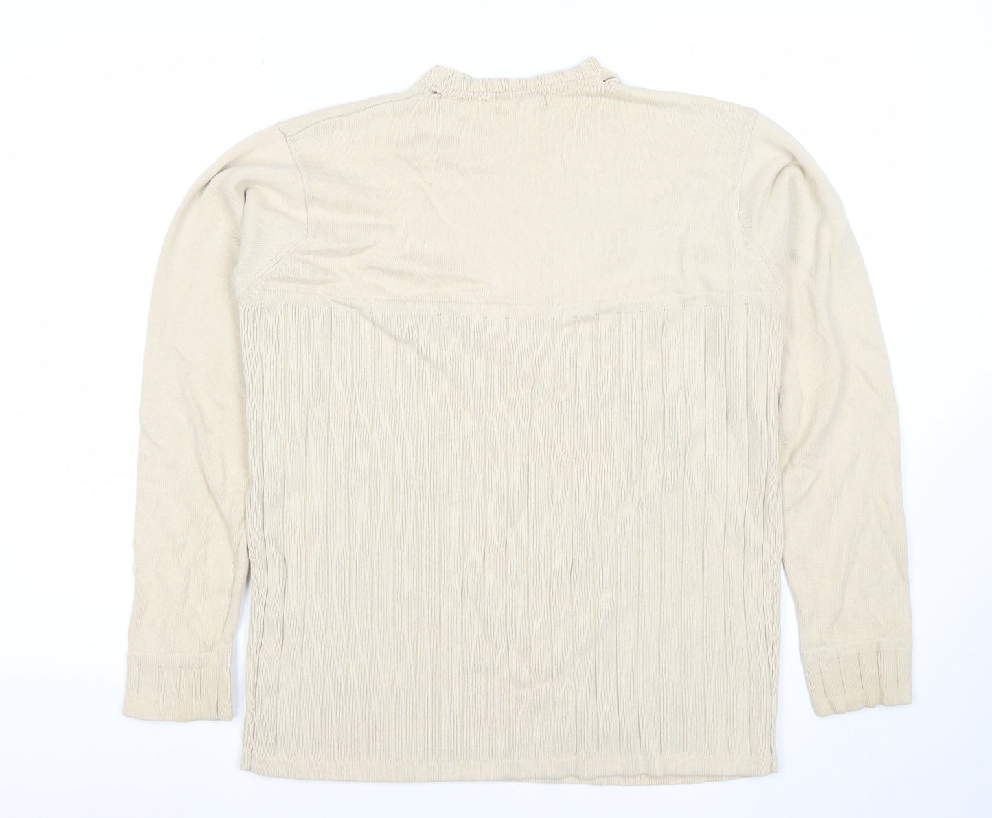 Kickers Men Beige Cotton Crew Neck Pullover Jumper M