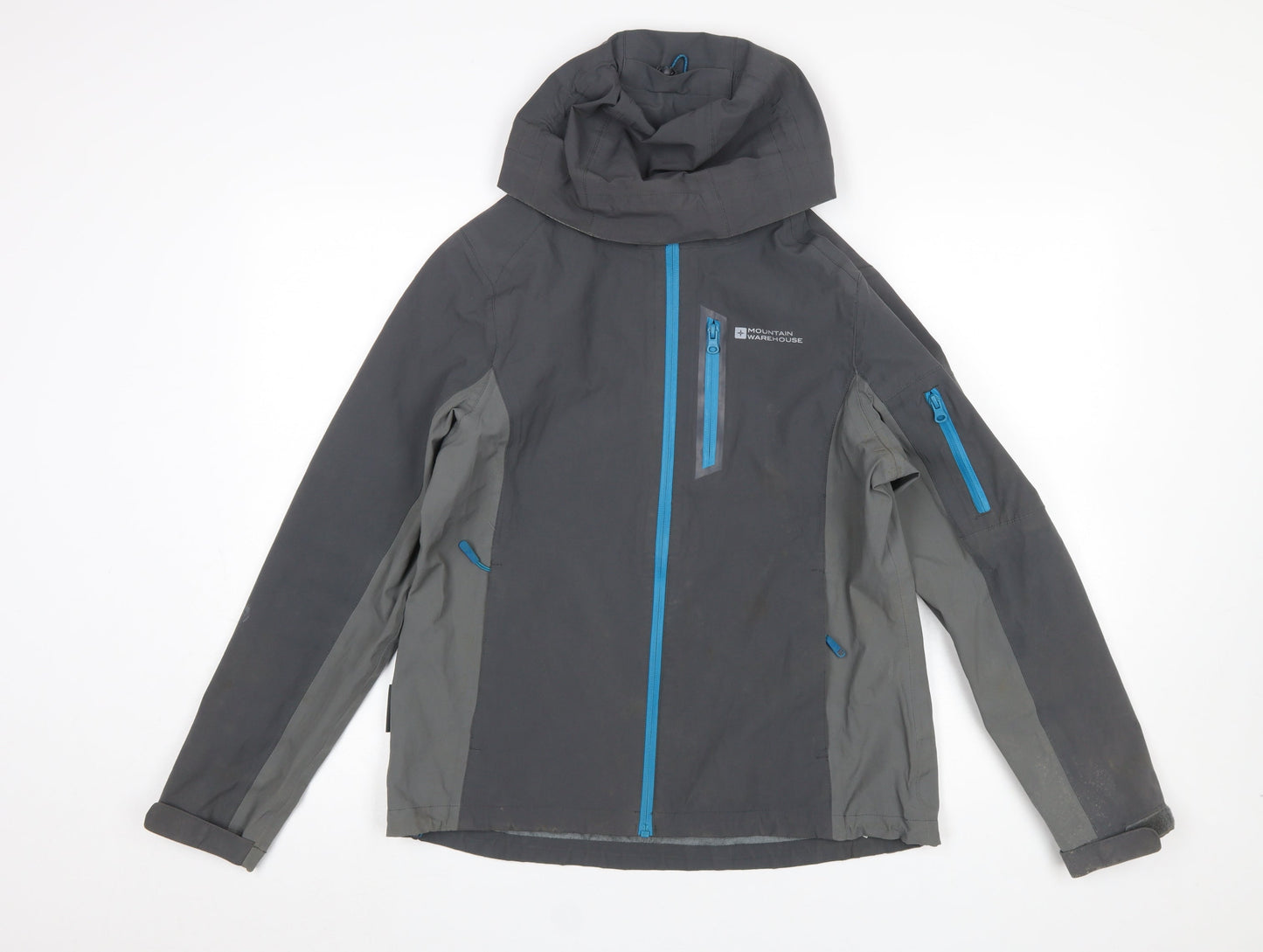Mountain Warehouse Womens Grey Waterproof Hooded Rain Jacket UK 12