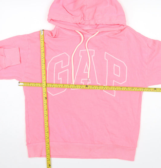 GAP Women Pink Pullover Hoodie M Hooded Cotton Blend Casual