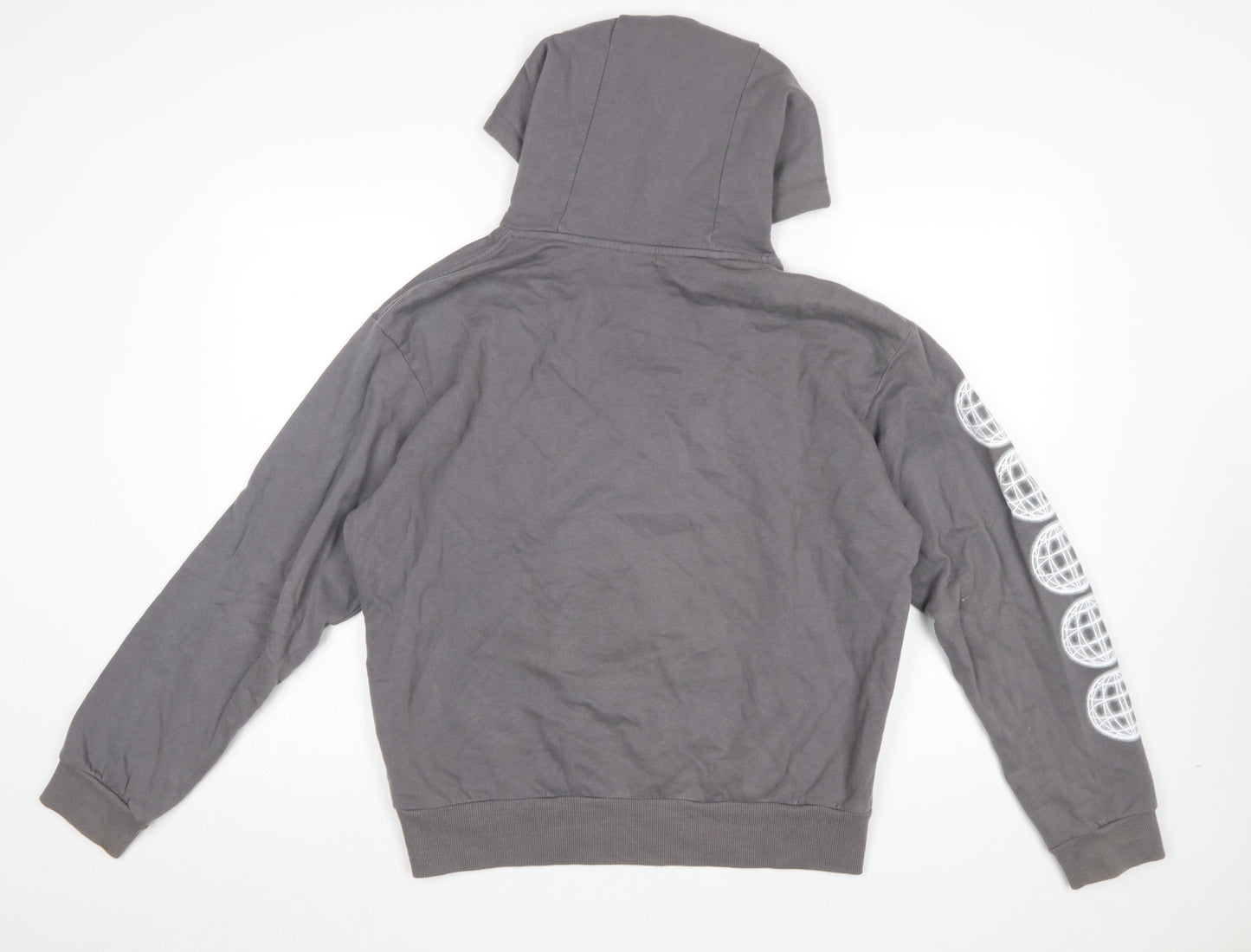 Afends Men’s Grey Pullover Hoodie XS Regular Fit Graphic Print