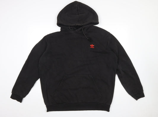 Adidas Womens Black XL Pullover Hoodie Cotton Blend Casual