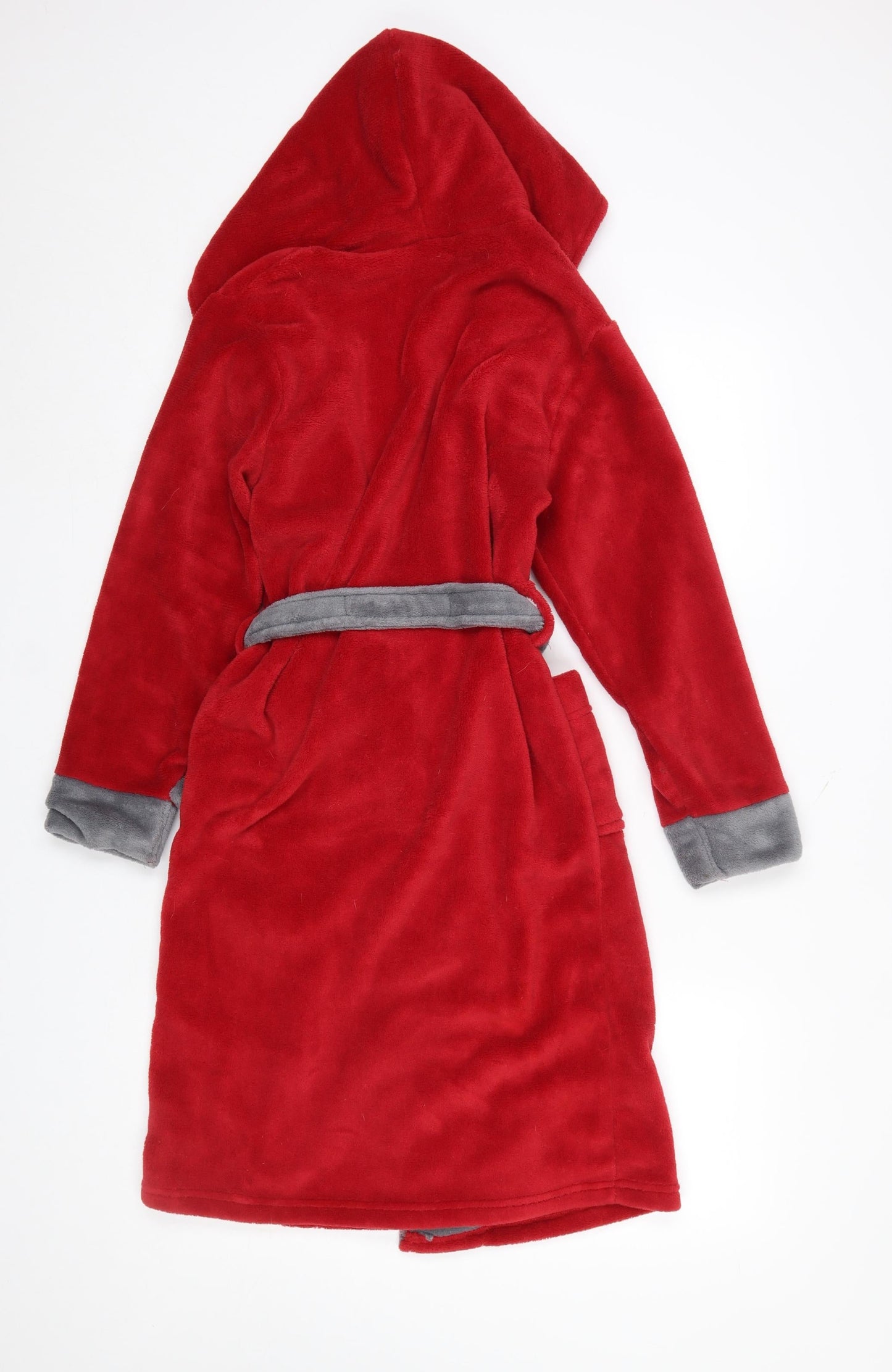 LFC Boys Red Fleece Hooded Robe 11-12 Years Belted Winter Nightwear