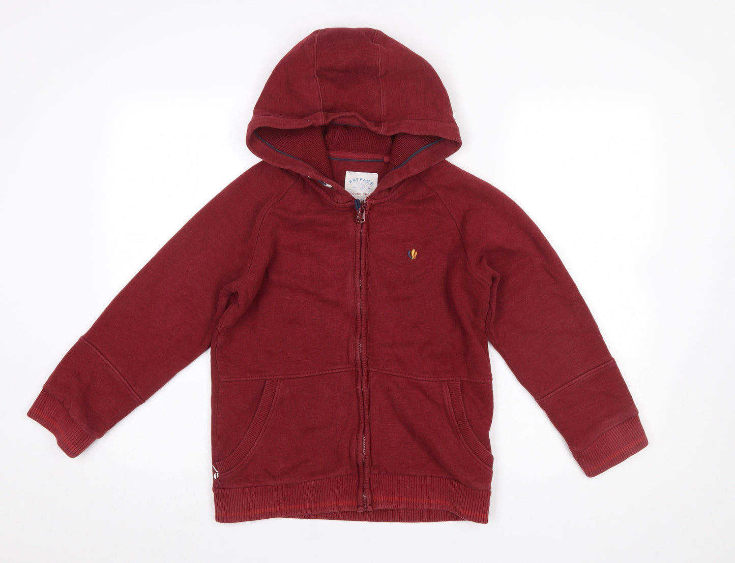 FatFace Boys Red Full Zip Hoodie 10-11 Years Cotton Blend Snowboard Print