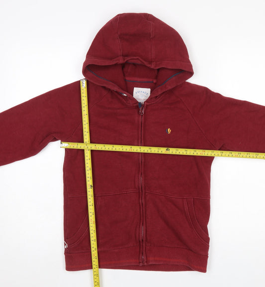 FatFace Boys Red Full Zip Hoodie 10-11 Years Cotton Blend Snowboard Print