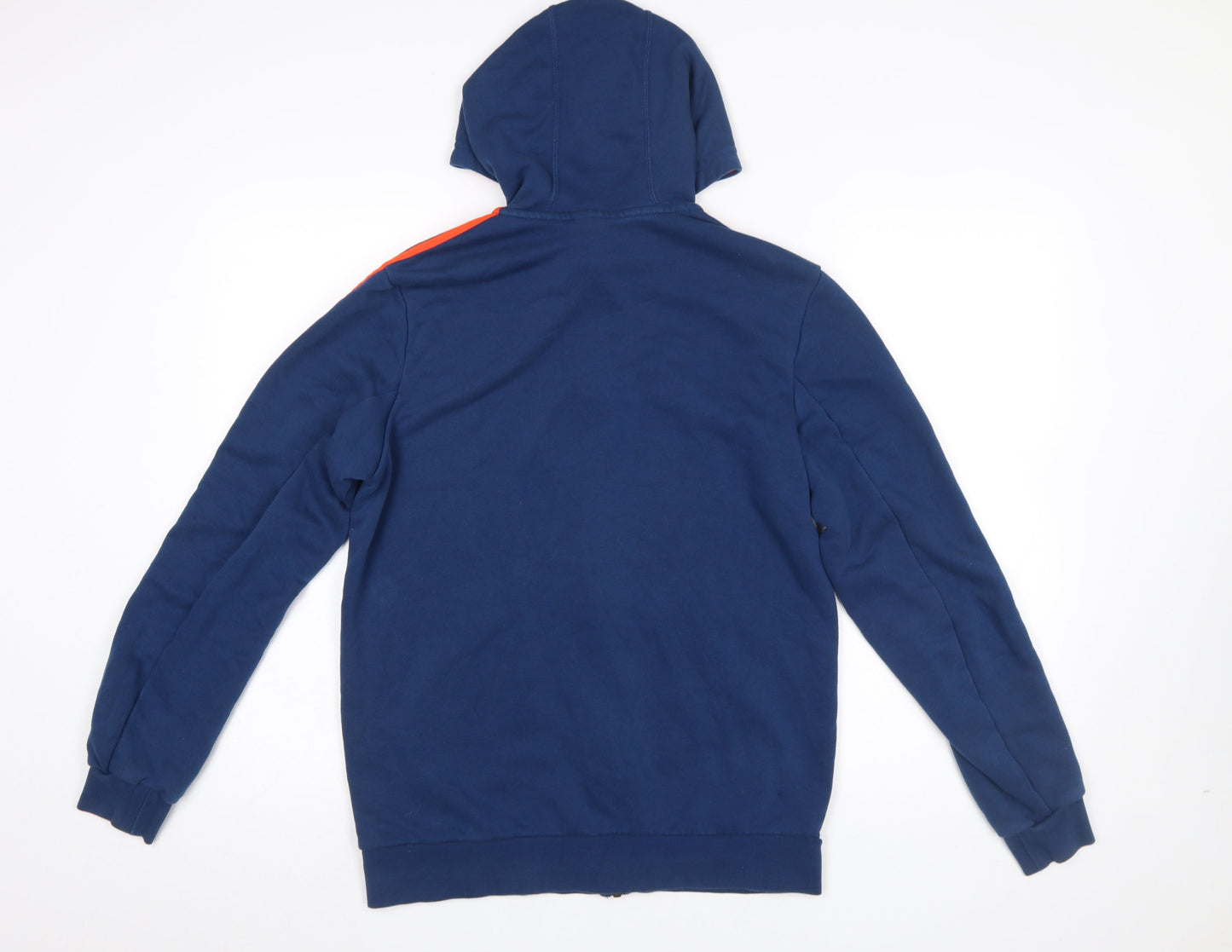 Adidas Boys Blue Full Zip Hoodie 15-16 Years Logo Stripe Design