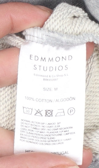 Edmond Studios Mens Grey Medium Pullover Hoodie Embroidered No Bad Days