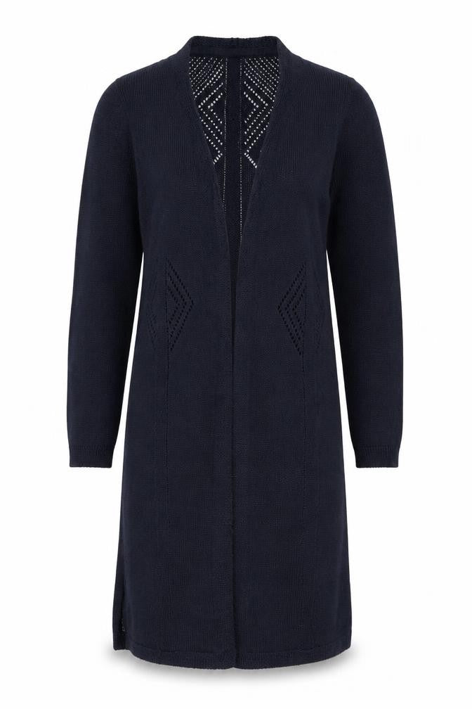 Marks and Spencer Per Una Women's Navy Longline Open Knit Cardigan UK 10
