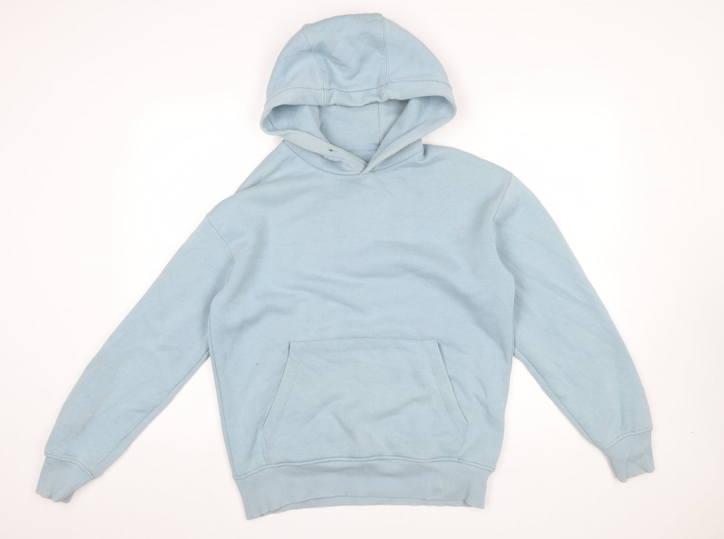 Zara Women Blue Pullover Hoodie Small Cotton Blend Casual
