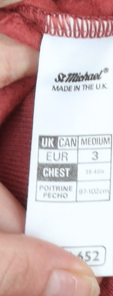 Marks and Spencer Men’s Red Crew Neck Sweatshirt Medium Vintage Cotton Mix