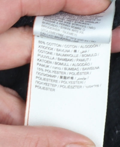 Superdry Womens Black Cotton Blend Sweatshirt Size 16 Pullover