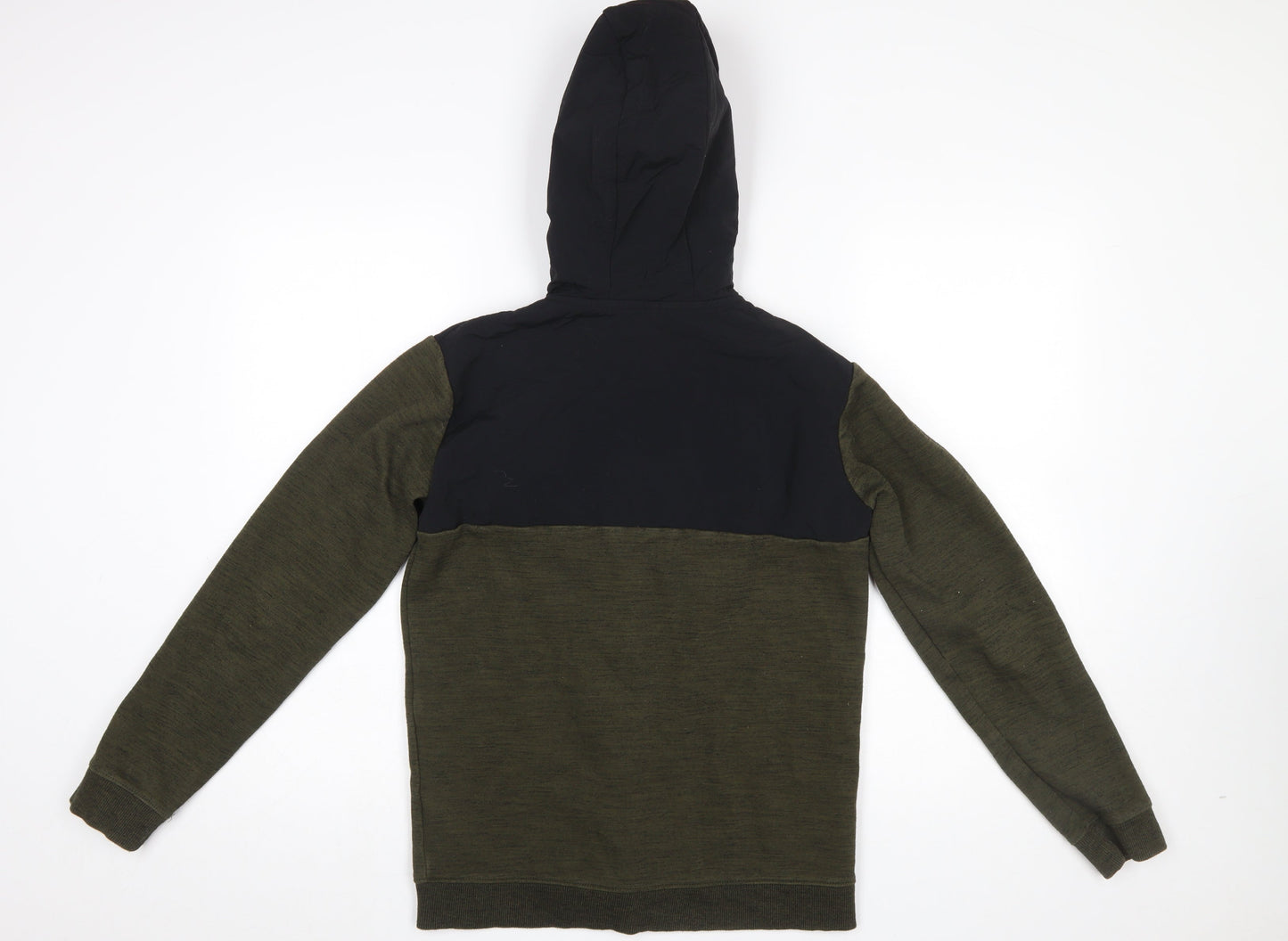 Marks and Spencer Boys Khaki & Black Full Zip Hoodie Age 13-14 Years