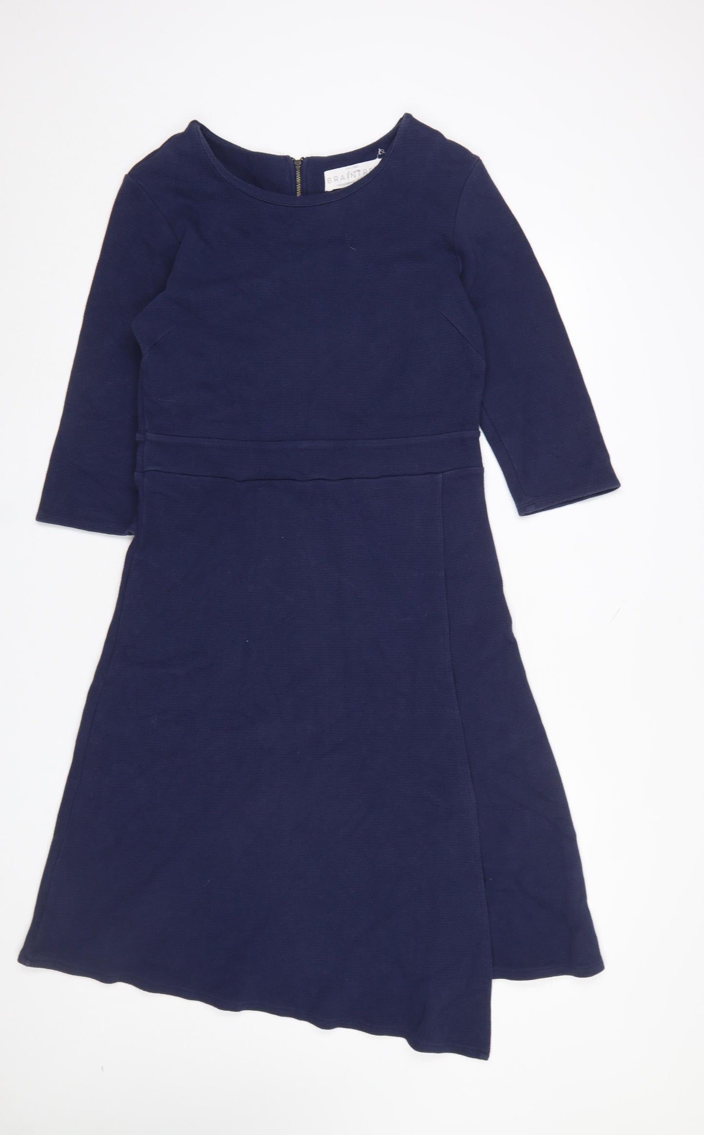 Braintree Women Navy Blue L Asymmetric Organic Cotton Dress