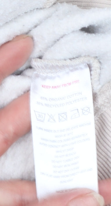TALA Women Beige 1/2 Zip Hoodie Medium Organic Cotton Blend