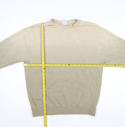 Nike Men's Beige Small Crew Neck Pullover Sweatshirt