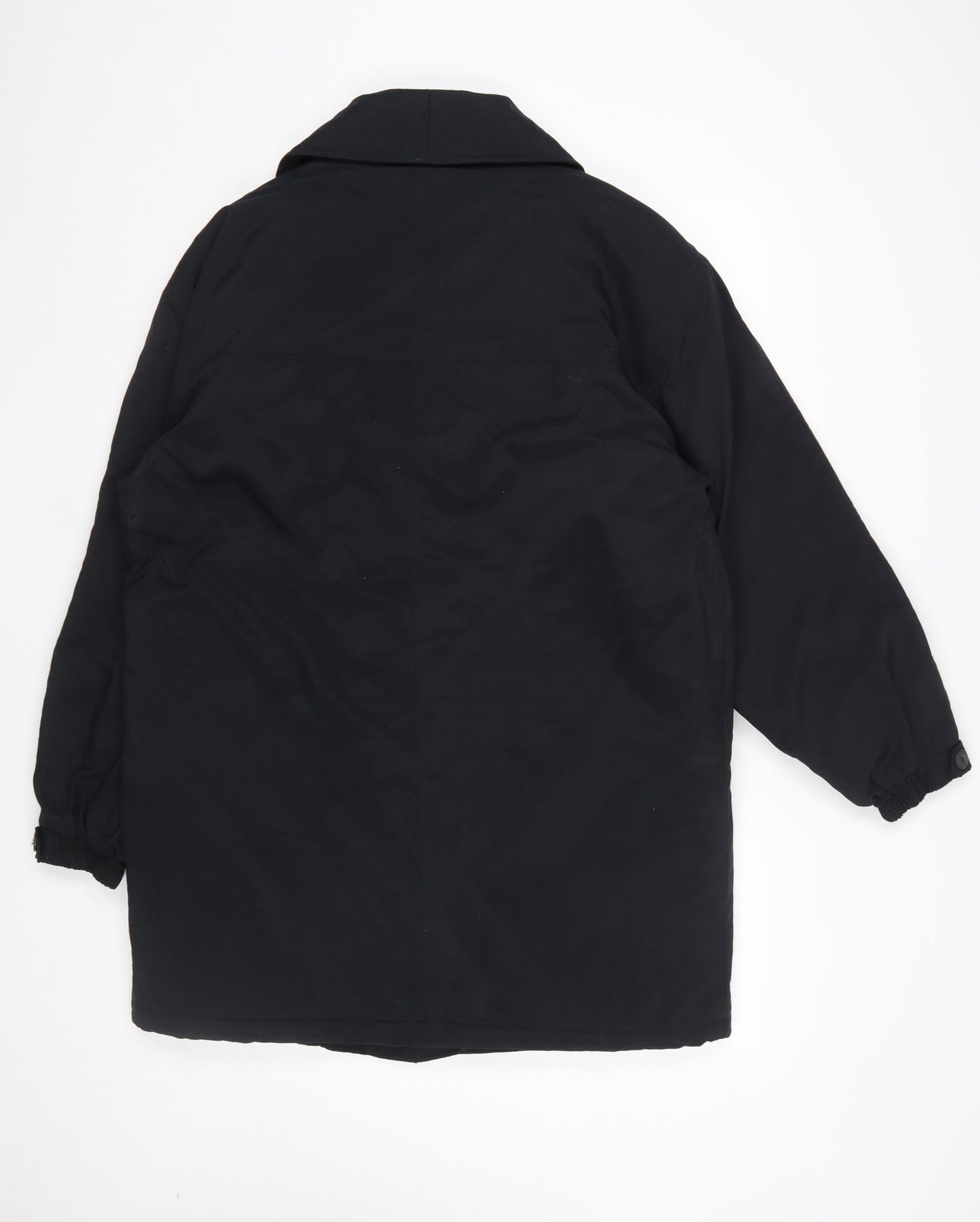 BHS Women's Black Polyester Long Overcoat Size 10