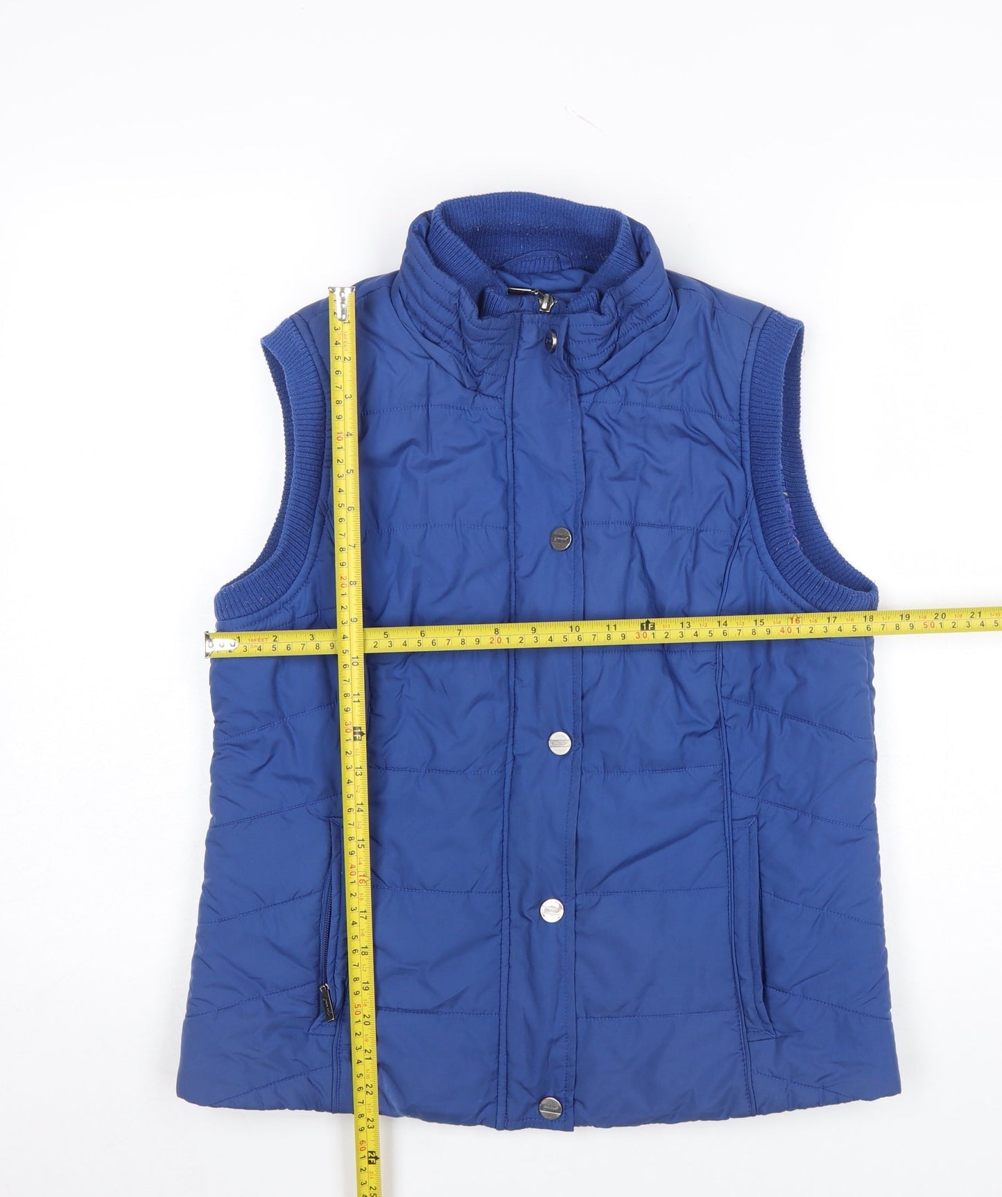 Marks and Spencer Per Una Blue Quilted Womens Waistcoat Medium