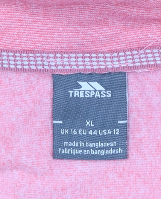 Trespass Women's Pink XL 1/2 Zip Fleece Sweatshirt Outdoor Wear