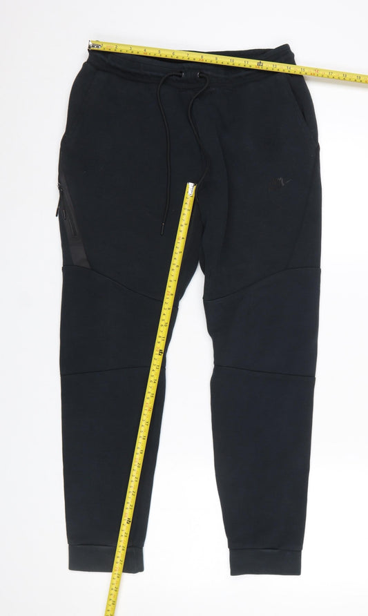 Nike Women’s Black Fleece Sweatpants M Regular Fit Tapered Leg