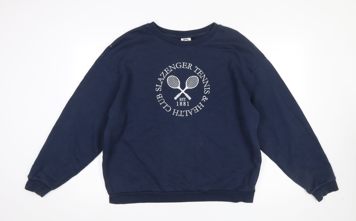 Slazenger Women Navy Blue Crew Neck Pullover Sweatshirt UK 14