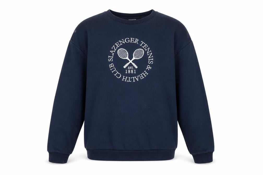 Slazenger Women Navy Blue Crew Neck Pullover Sweatshirt UK 14