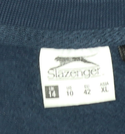 Slazenger Women Navy Blue Crew Neck Pullover Sweatshirt UK 14