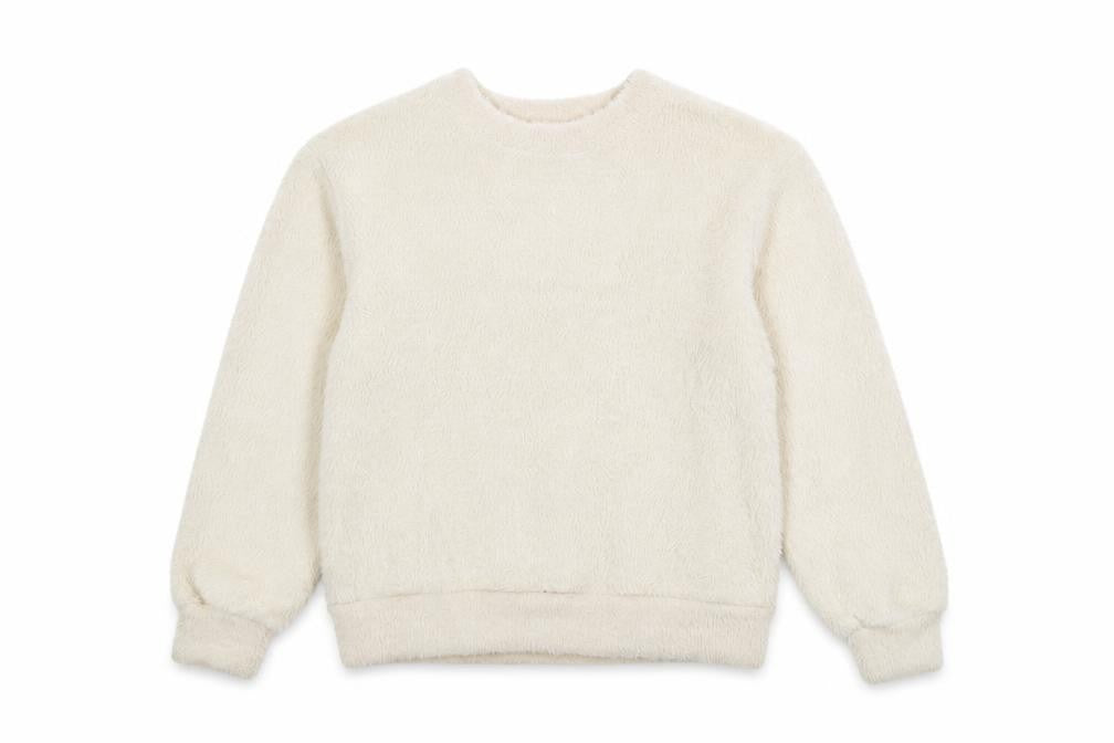Marks and Spencer Women Beige Fleece Pullover Sweatshirt Size S